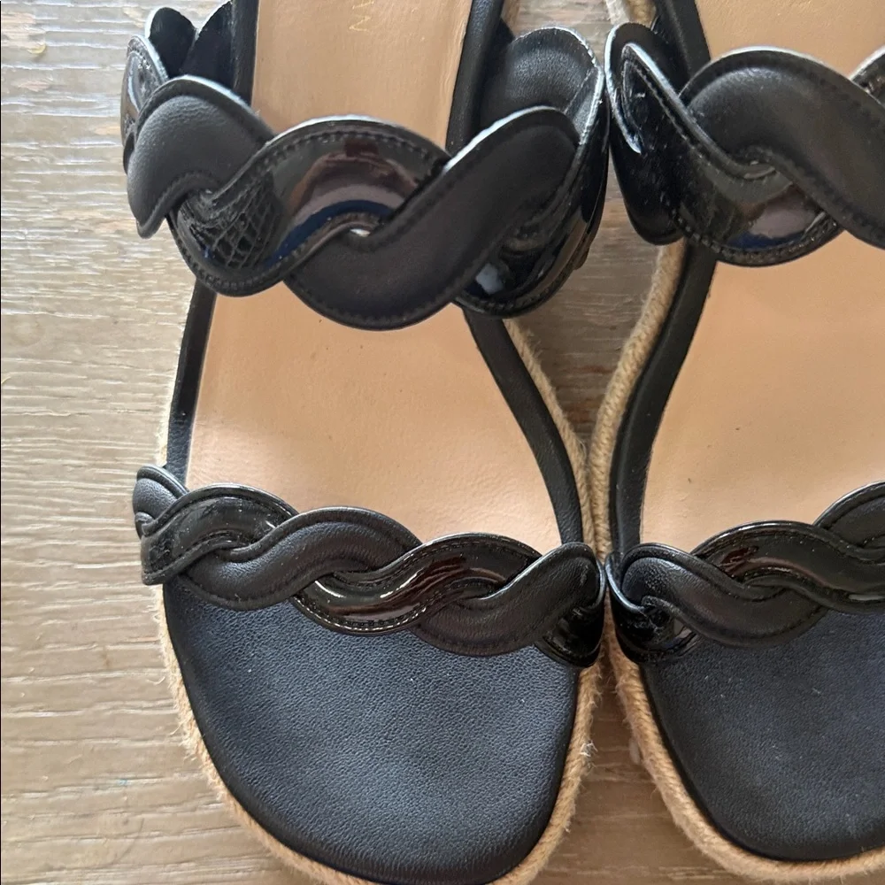 Stuart Weitzman Black Braided Double-Band Slide Mules - Picture 3 of 7
